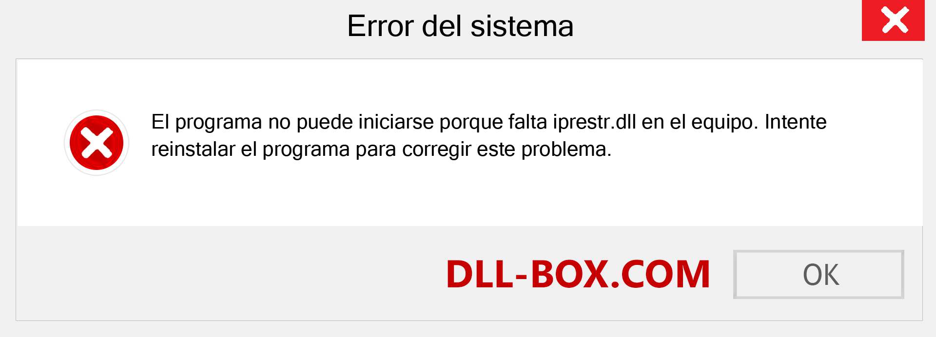 ¿Falta el archivo iprestr.dll ?. Descargar para Windows 7, 8, 10 - Corregir iprestr dll Missing Error en Windows, fotos, imágenes